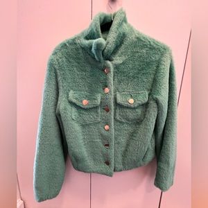 Mable Mint Green Fur Jacket